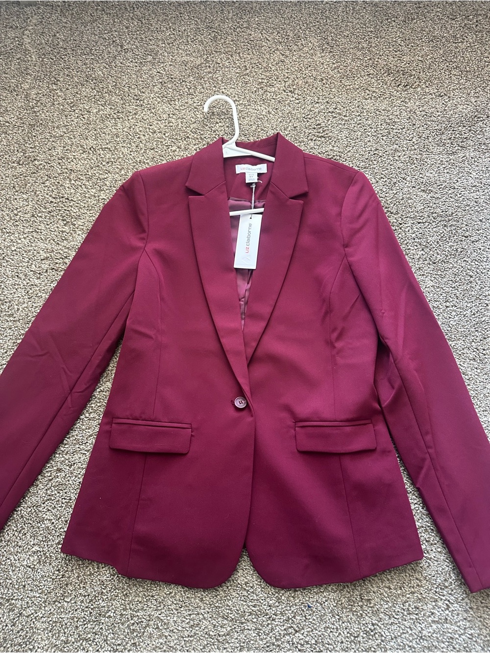 Liz Claiborne Maroon Single-Button Blazer